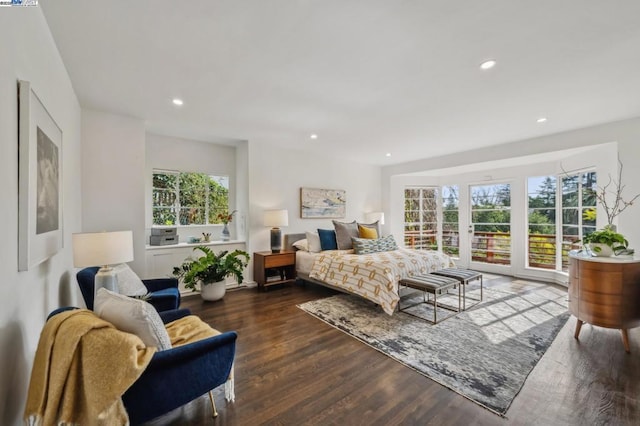 bedroom featuring dark hardwood / wood-style floors