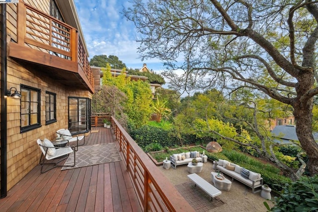 deck featuring an outdoor hangout area