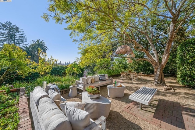 view of patio / terrace featuring an outdoor hangout area