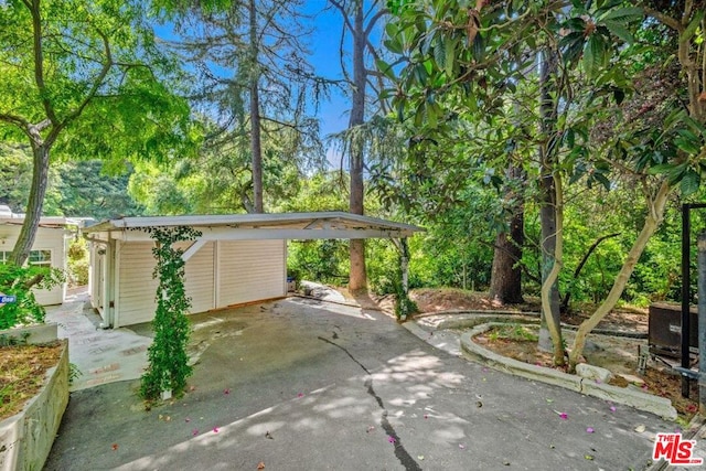 view of patio with a carport