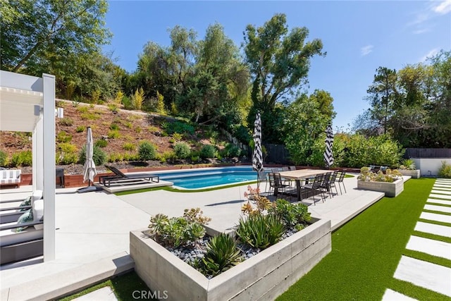 view of pool featuring a patio