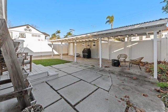 view of patio featuring area for grilling