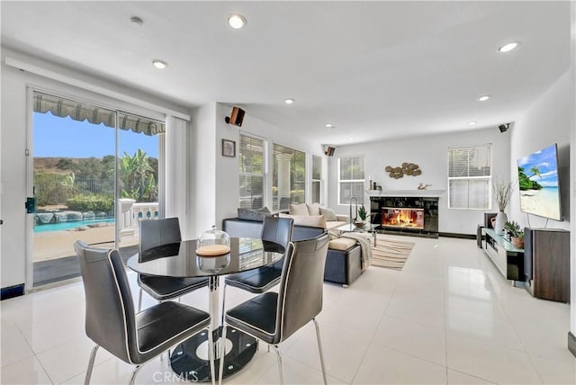 view of tiled dining space