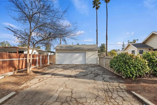 view of garage