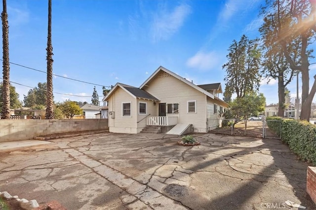 back of property with a patio area