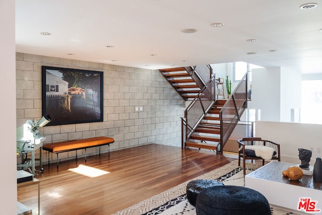 living room featuring wood-type flooring