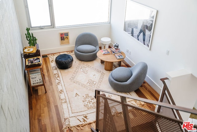 sitting room featuring wood-type flooring