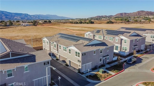 drone / aerial view with a mountain view