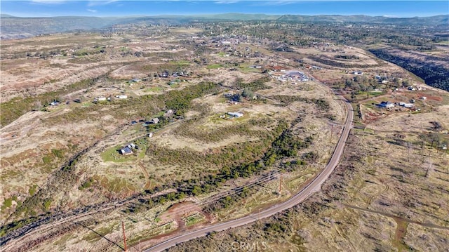 bird's eye view with a mountain view