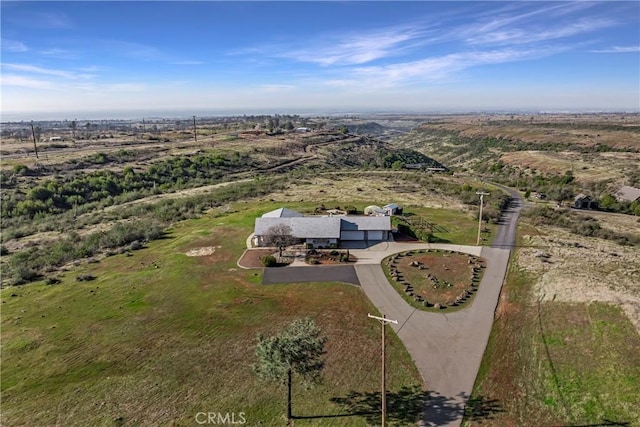 aerial view with a rural view