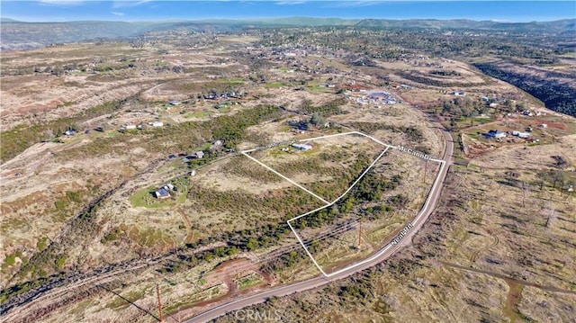 aerial view with a mountain view