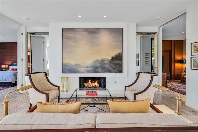 living area featuring wood-type flooring