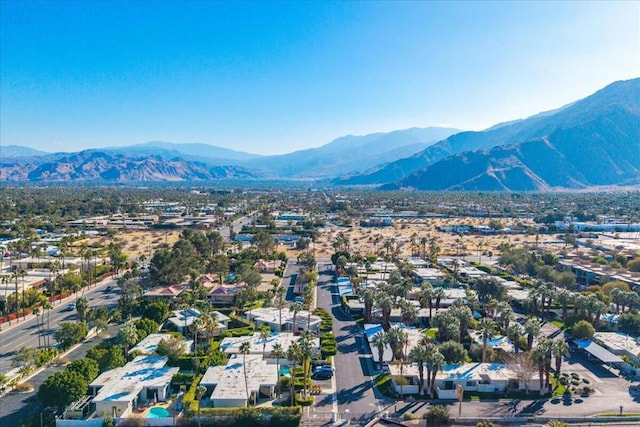 aerial view with a mountain view