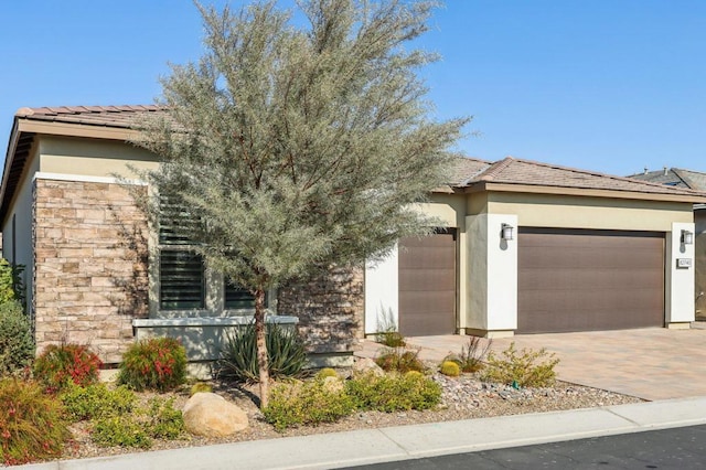 view of front of house with a garage