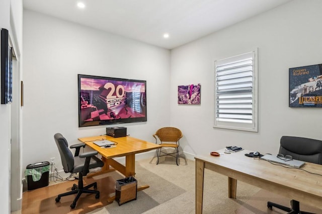 view of carpeted office