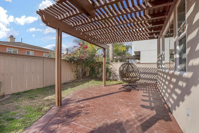 view of patio / terrace featuring a pergola