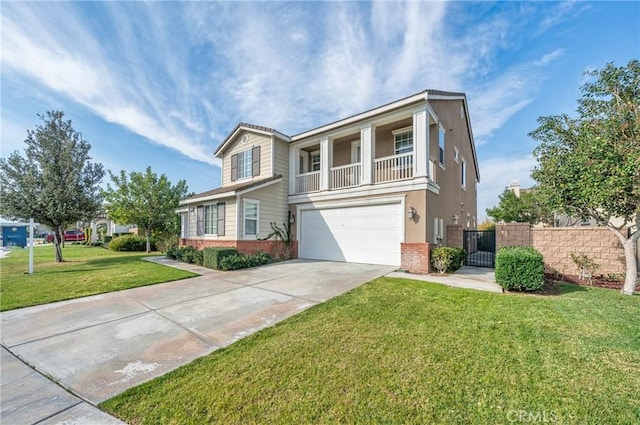 view of front of house featuring a garage and a front yard