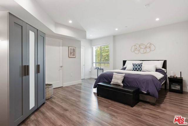 bedroom featuring hardwood / wood-style floors