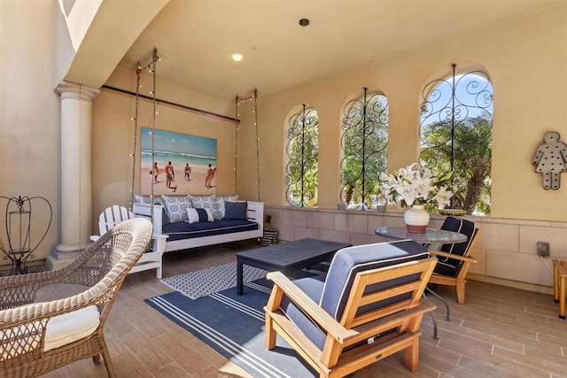 view of patio with an outdoor living space