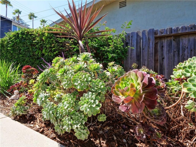 view of yard featuring fence
