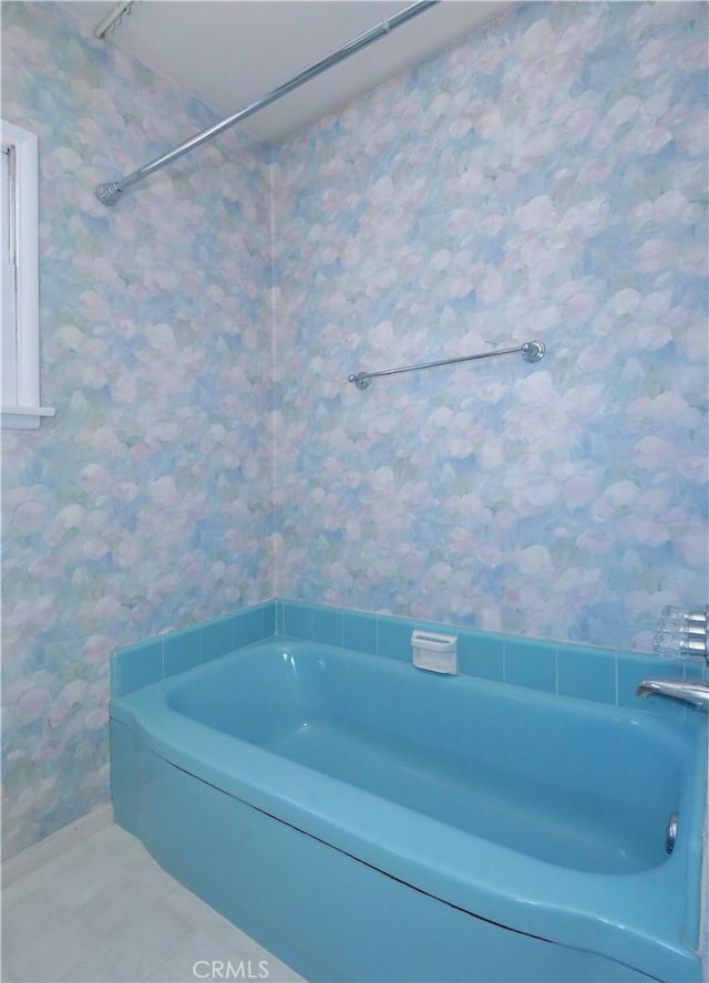 4160 Via Lado, Torrance, CA 90505 - bathroom with tile patterned flooring, wallpapered walls, and baseboards