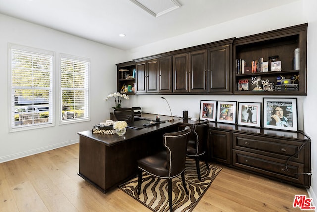 office featuring light hardwood / wood-style floors