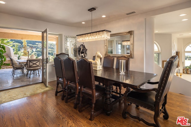 dining room featuring hardwood / wood-style flooring