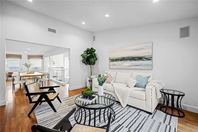 331 Ledroit St, Laguna Beach, CA 92651 - living area featuring visible vents, baseboards, and wood finished floors