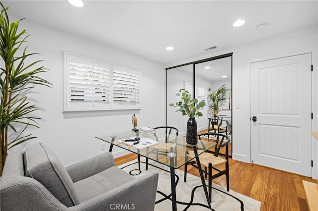 331 Ledroit St, Laguna Beach, CA 92651 - office area with recessed lighting, light wood finished floors, visible vents, and baseboards