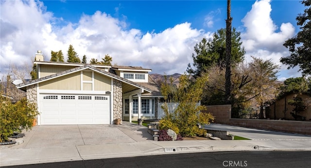 front of property featuring a garage