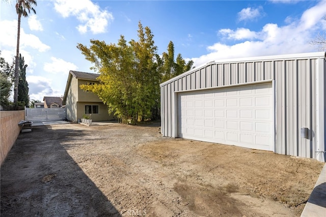 view of garage