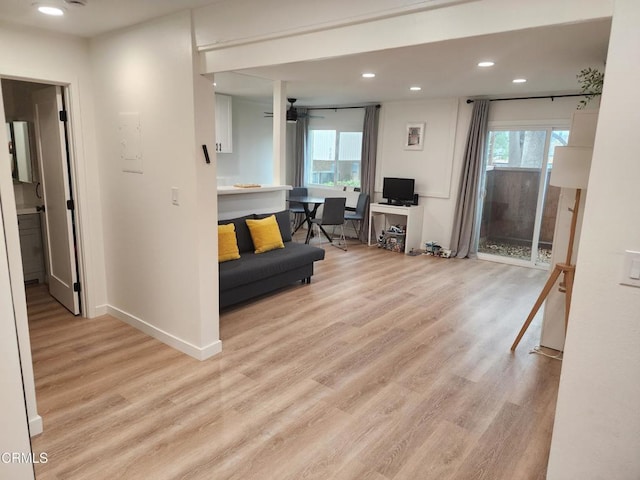 interior space featuring light wood-type flooring