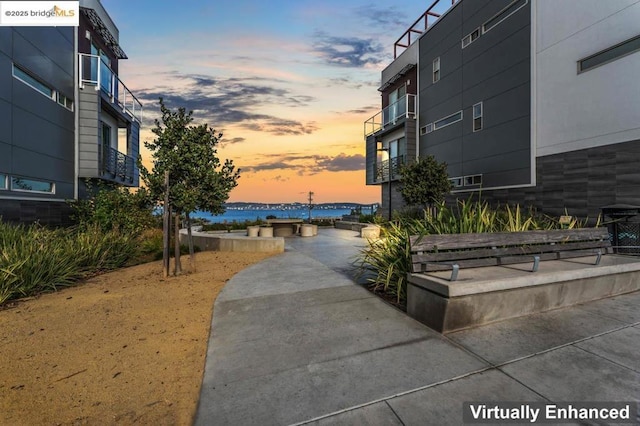 view of property's community featuring a water view