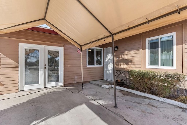 view of patio / terrace featuring french doors