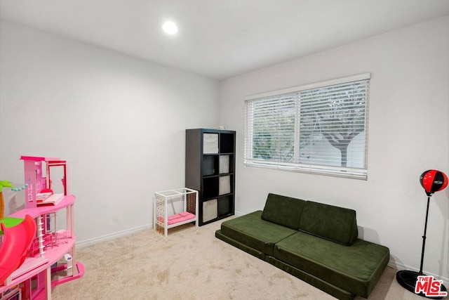 playroom featuring carpet flooring