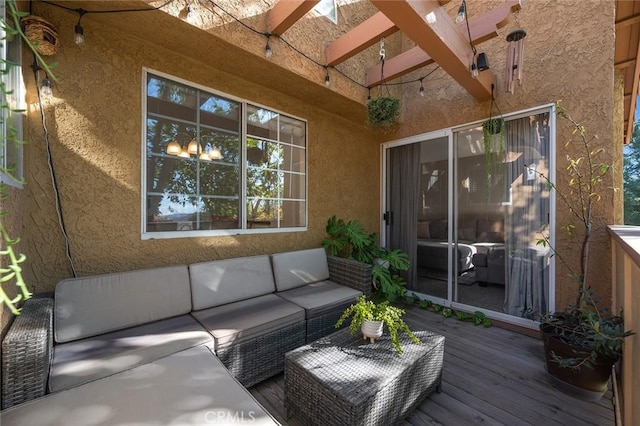 deck featuring an outdoor hangout area