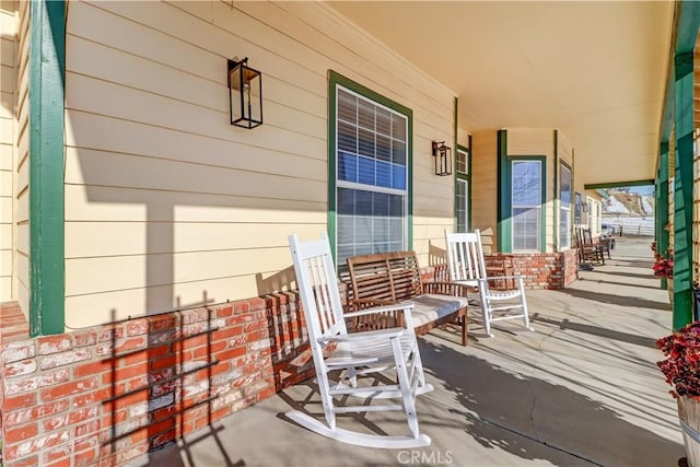 view of patio featuring covered porch