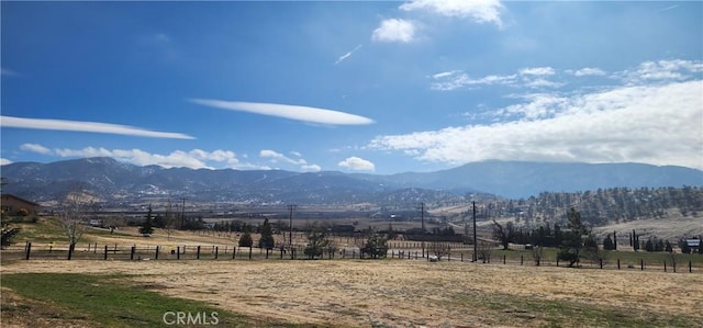 mountain view with a rural view