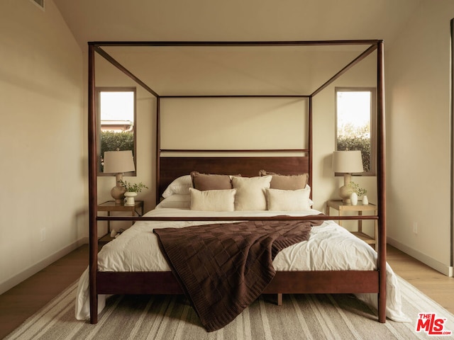 bedroom featuring light wood-type flooring