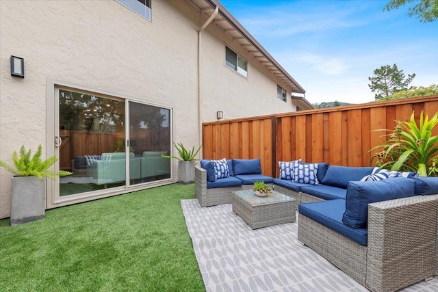 view of patio featuring an outdoor living space