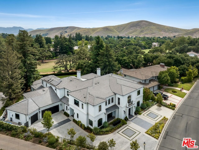 aerial view featuring a mountain view