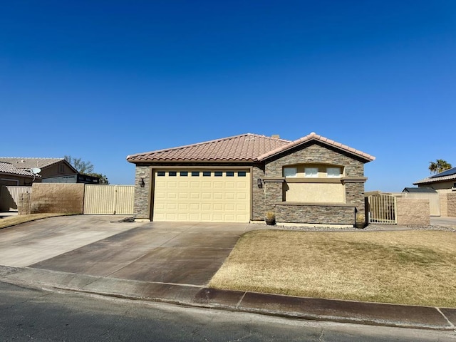 view of front of home with a garage