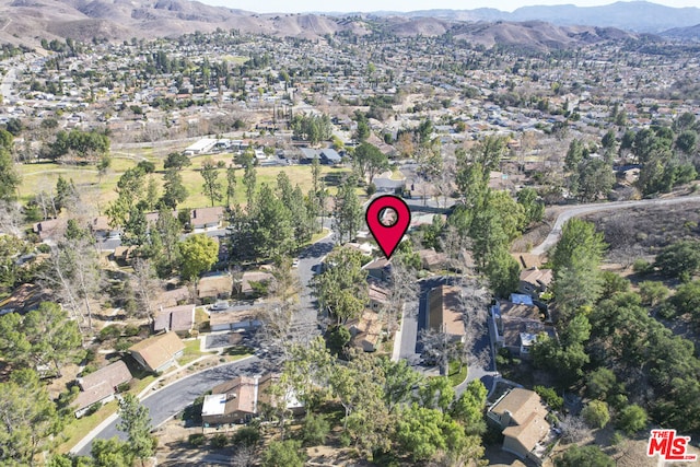 aerial view featuring a mountain view