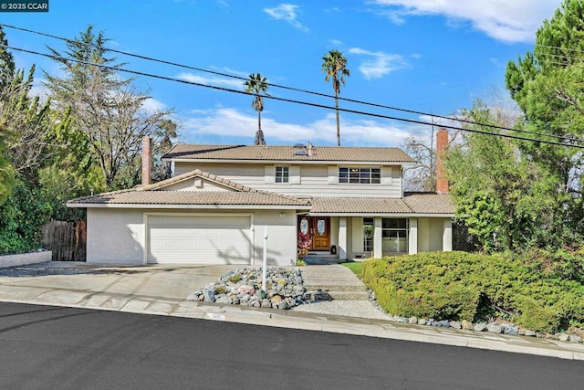 view of property with a garage