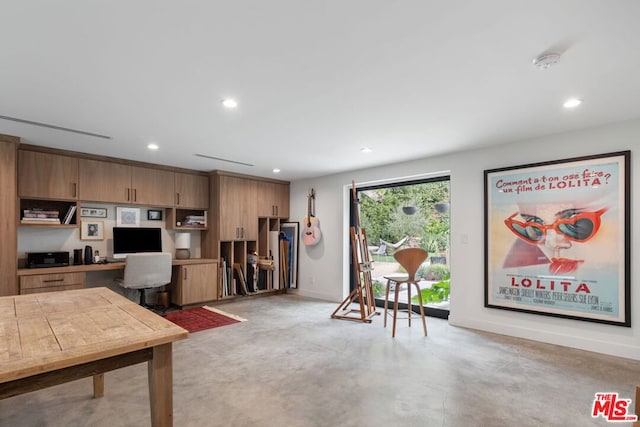 kitchen with built in desk