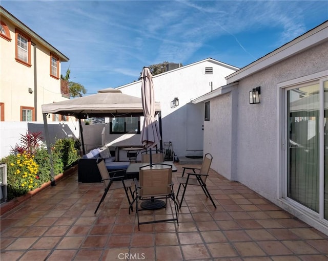 view of patio / terrace featuring a gazebo