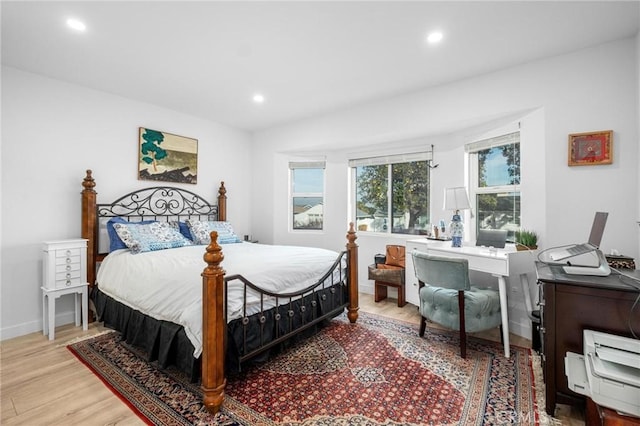 bedroom featuring light hardwood / wood-style floors