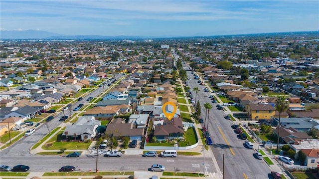 aerial view with a residential view