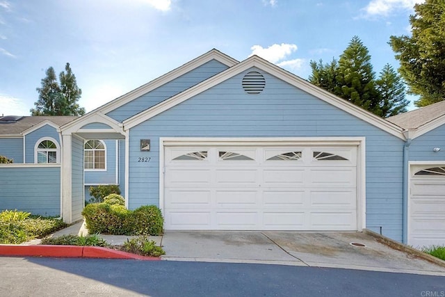 view of front of house with a garage