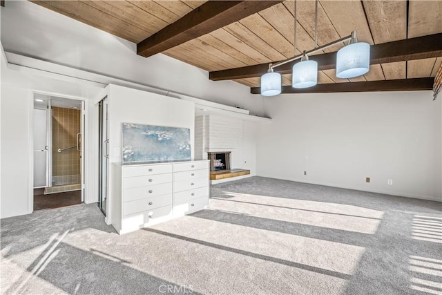 interior space featuring wood ceiling